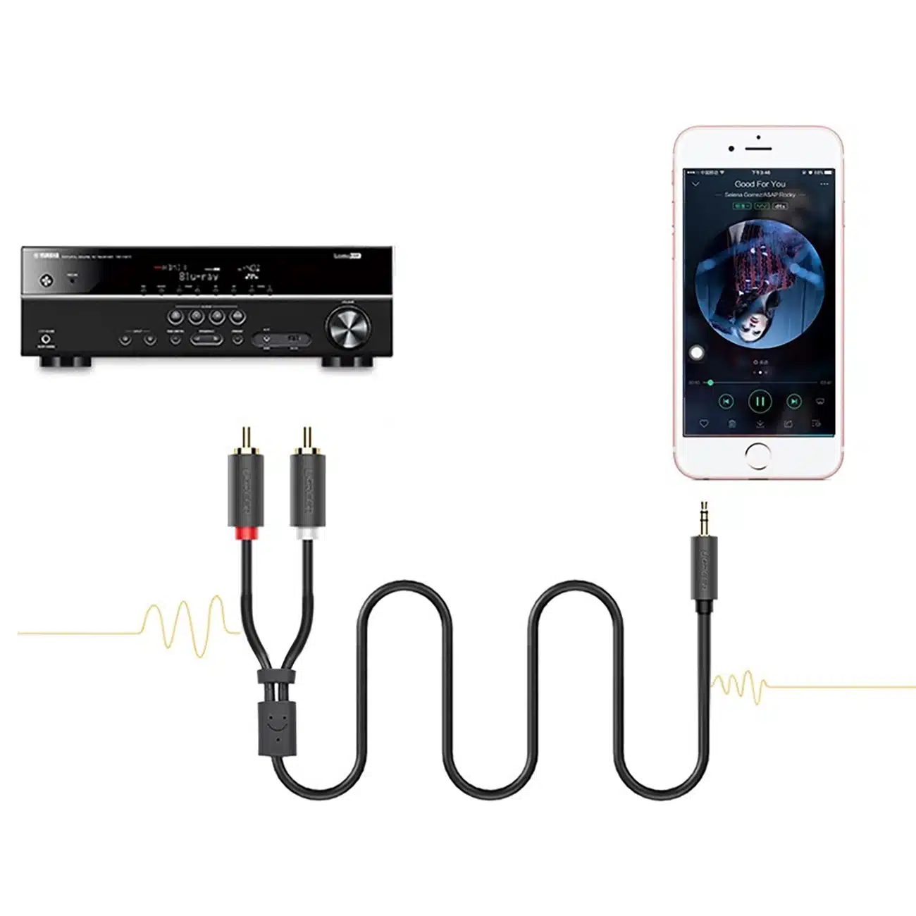 Ugreen AV102 10510 καλώδιο 3.5 mm mini jack (αρσενικό) / 2RCA (αρσενικό) 2m - γκρι - Image 8
