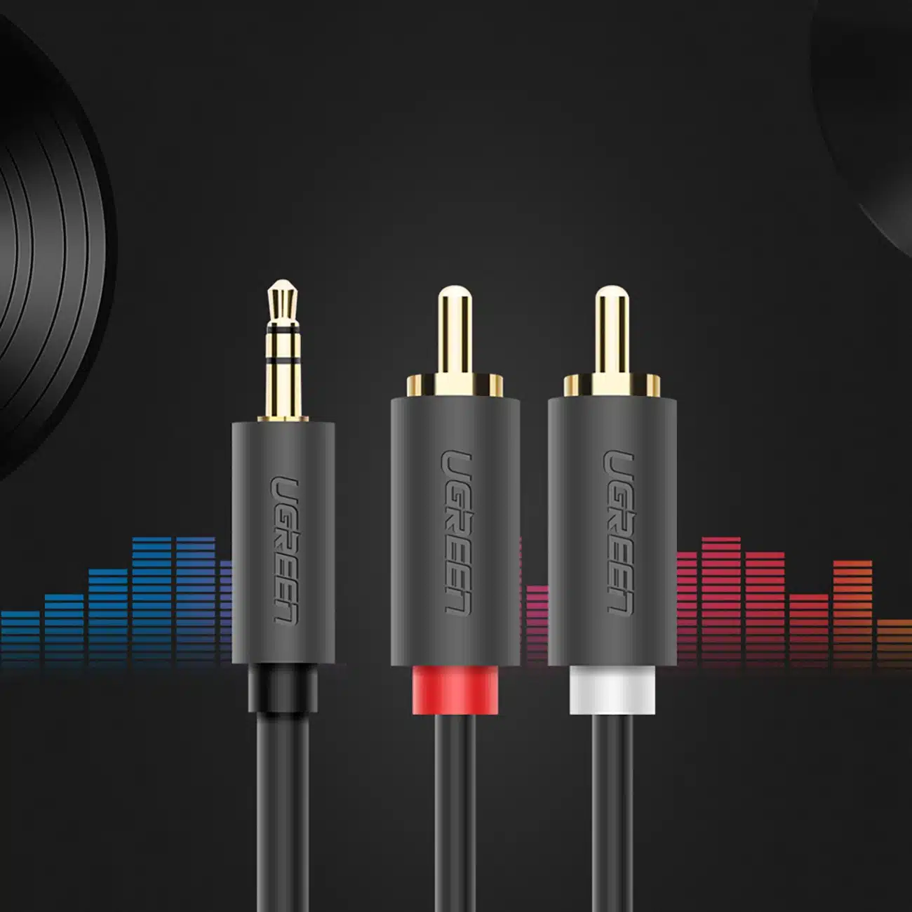 Ugreen AV102 10510 καλώδιο 3.5 mm mini jack (αρσενικό) / 2RCA (αρσενικό) 2m - γκρι - Image 9