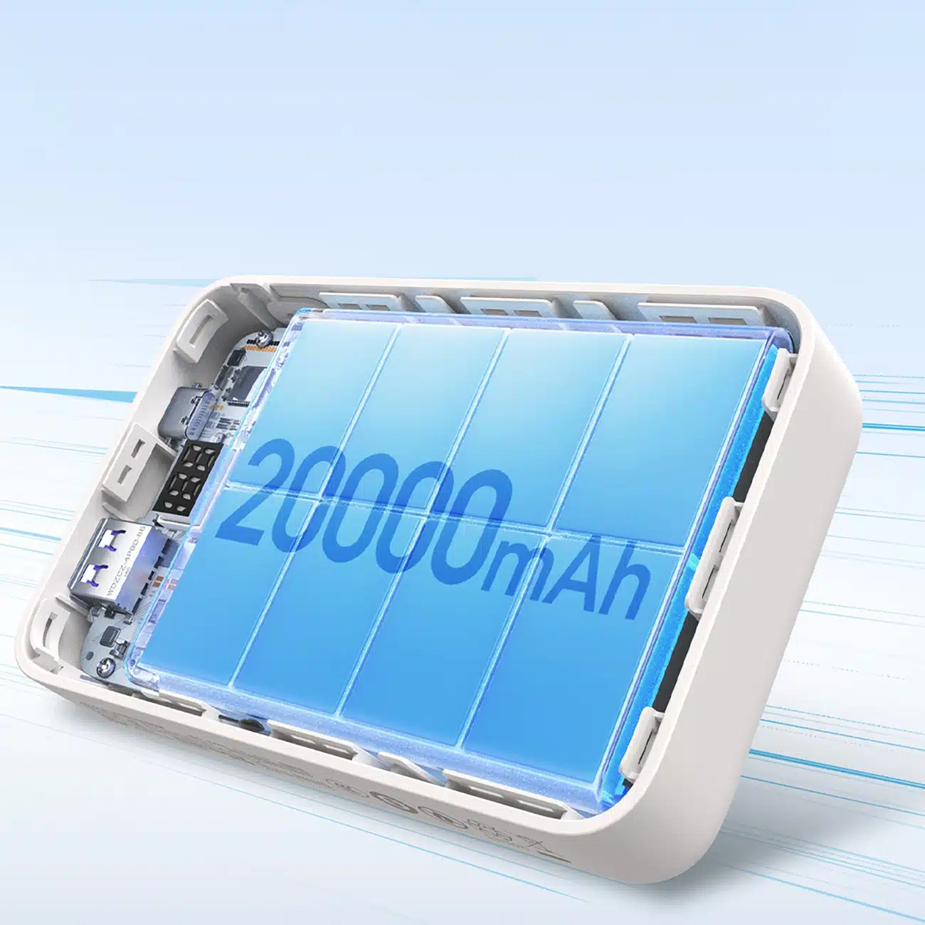 Ugreen PB505 Powerbank 20000mAh 22.5W USB-C USB-A με ενσωματωμένο καλώδιο USB-C - Λευκό - Image 10