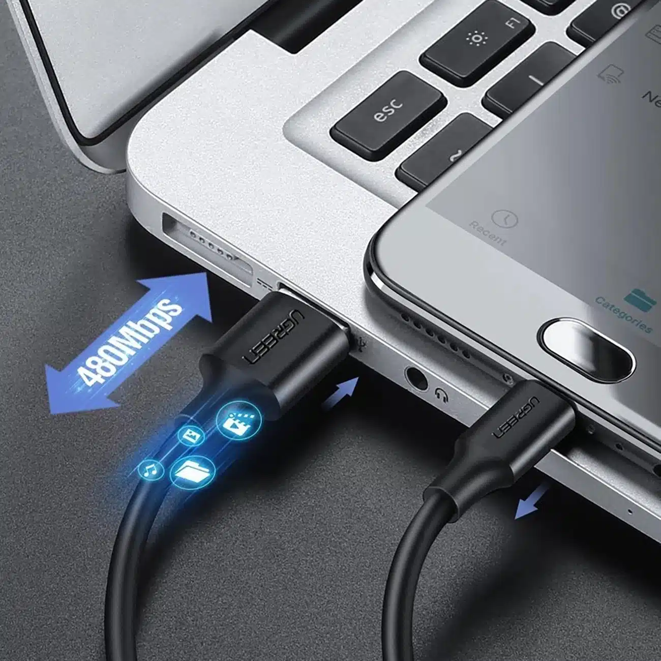 Ugreen US289 60135 καλώδιο micro USB / USB-A 0.5m - μαύρο - Image 5