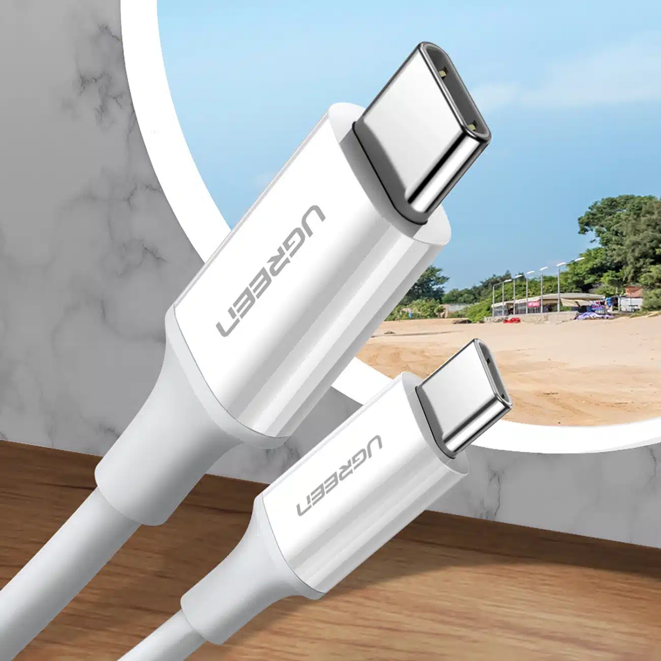 Ugreen US264 60519 καλώδιο USB-C / USB-C PD QC AFC 1.5m - λευκό - Image 2