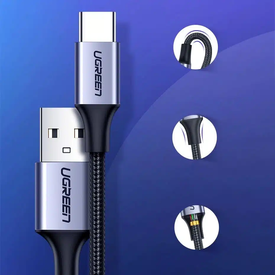 Ugreen US288 60124 καλώδιο USB-A / USB-C QC 3.0 3A 0.25m - γκρι - Image 5