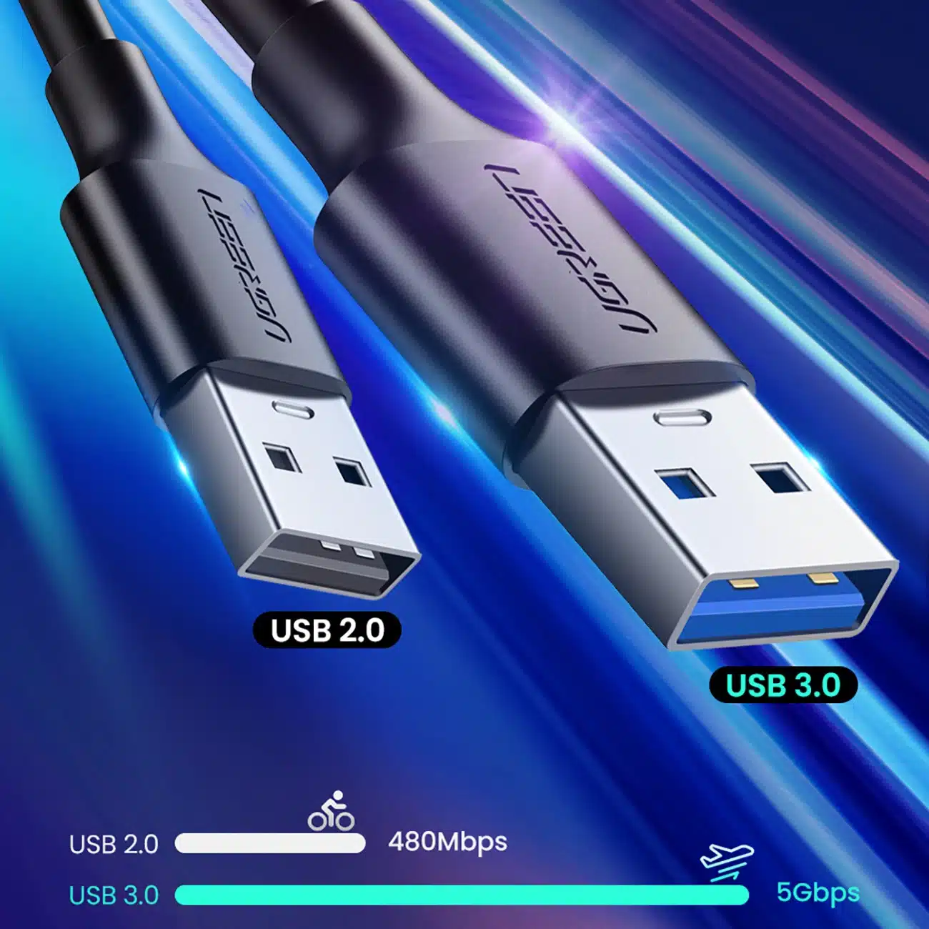 Ugreen US184 20883 καλώδιο USB-A 3.0 / USB-C 3A 1.5m - μαύρο - Image 11