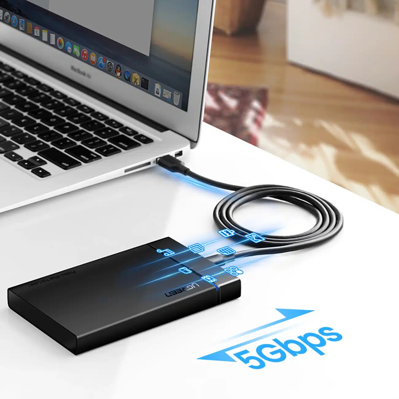 Ugreen US184 20883 καλώδιο USB-A 3.0 / USB-C 3A 1.5m - μαύρο - Image 9