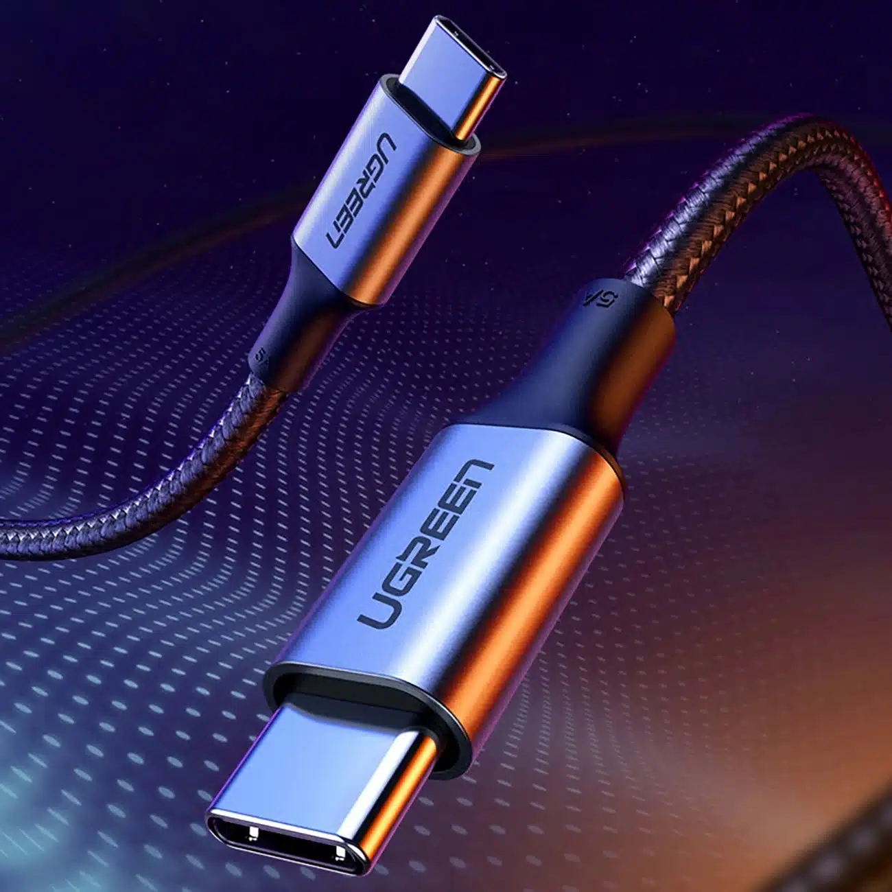 Ugreen US316 70428 USB-C - USB-C PD QC FCP καλώδιο 100W 5A 480Mb/s 1.5m - γκρι - Image 3