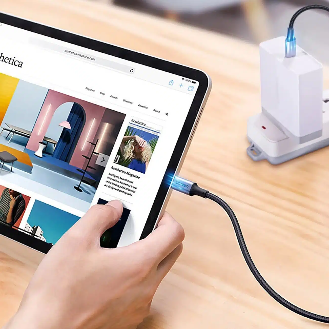 Ugreen US316 70428 USB-C - USB-C PD QC FCP καλώδιο 100W 5A 480Mb/s 1.5m - γκρι - Image 4