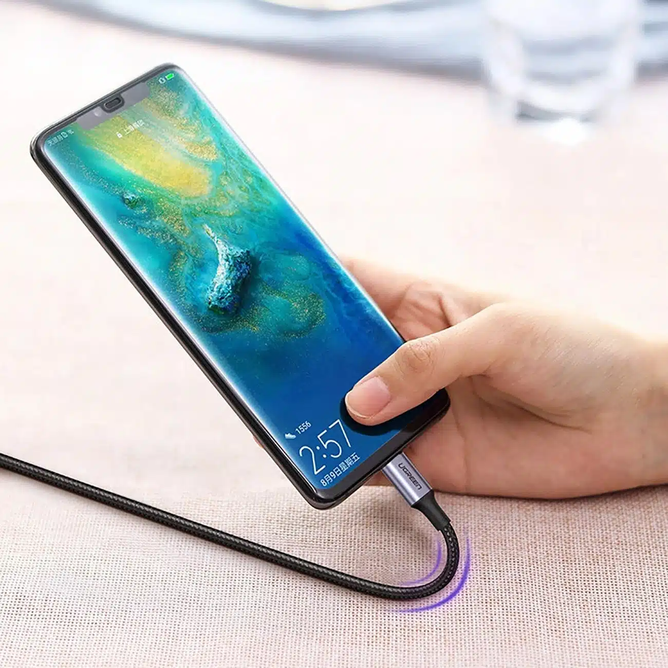 Ugreen US316 70428 USB-C - USB-C PD QC FCP καλώδιο 100W 5A 480Mb/s 1.5m - γκρι - Image 9