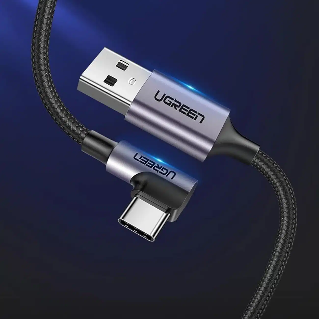 Ugreen US284 70255 καλώδιο USB-A (ευθύς) / USB-C (γωνιακός) 3A 3m - γκρι - Image 2
