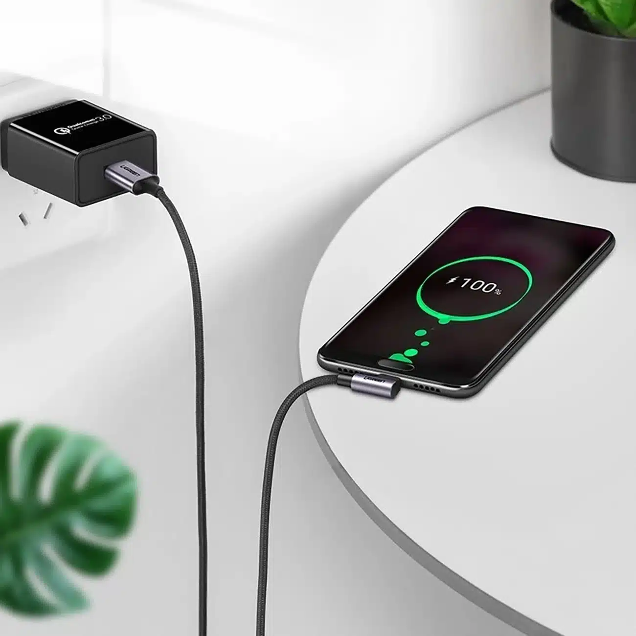 Ugreen US284 70255 καλώδιο USB-A (ευθύς) / USB-C (γωνιακός) 3A 3m - γκρι - Image 4