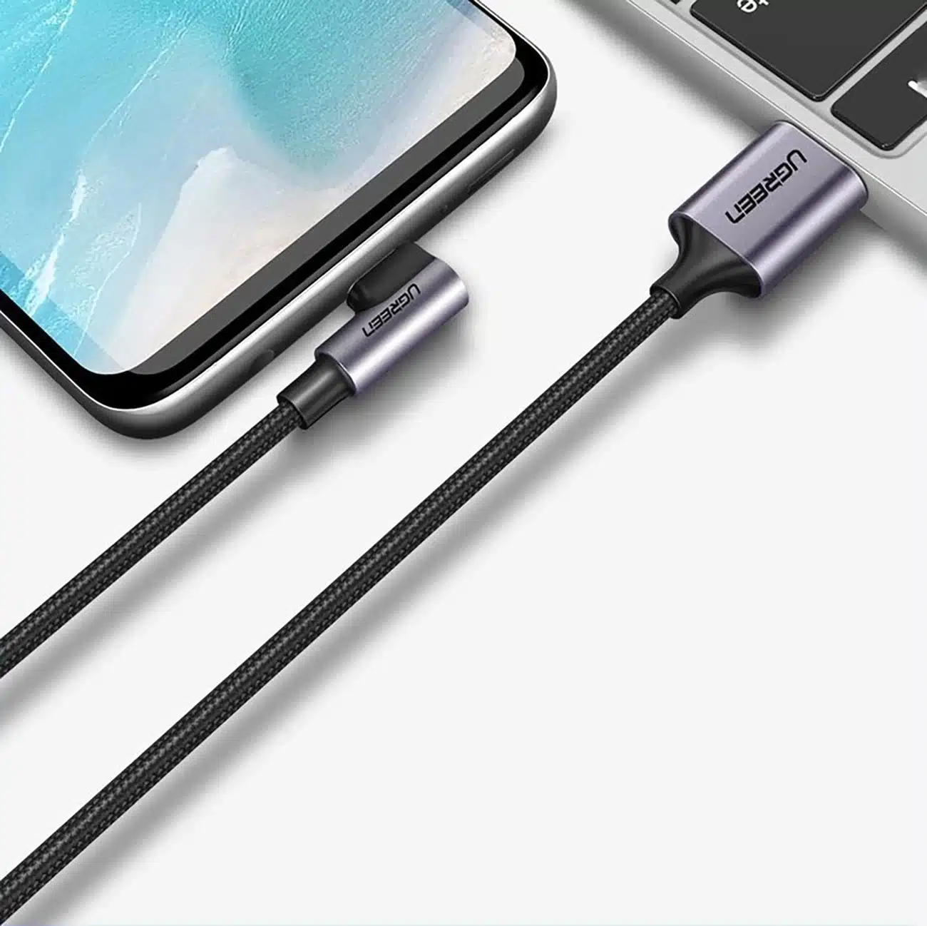 Ugreen US284 70255 καλώδιο USB-A (ευθύς) / USB-C (γωνιακός) 3A 3m - γκρι - Image 5