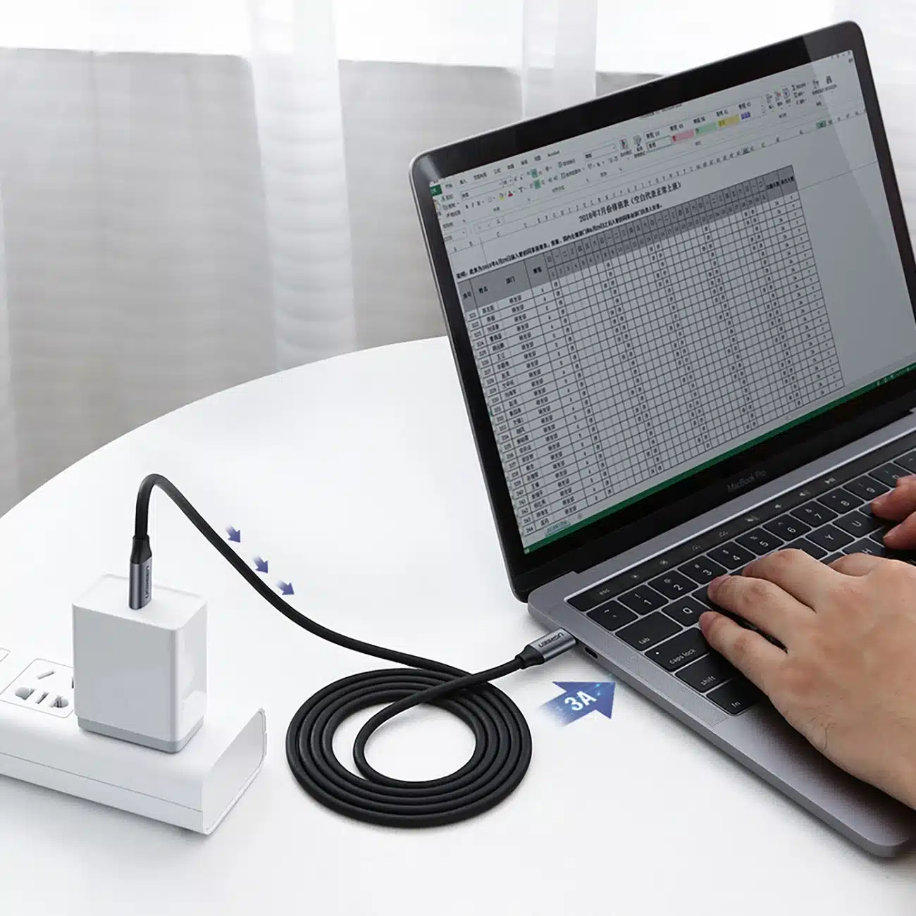 Ugreen US161 50751 καλώδιο USB-C 3.1 / USB-C 3.1 1.5m - γκρι - Image 3