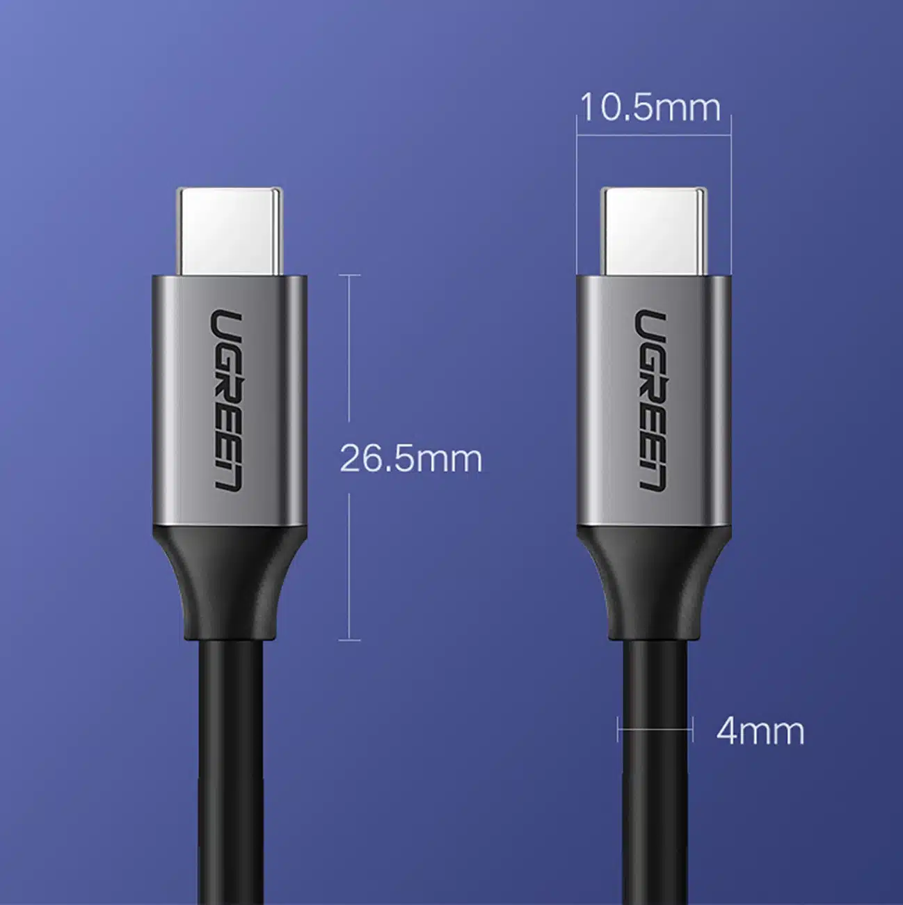 Ugreen US161 50751 καλώδιο USB-C 3.1 / USB-C 3.1 1.5m - γκρι - Image 9