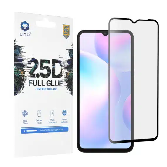 Lito - Γυαλί 2.5D FullGlue - Xiaomi Redmi 9A / Redmi 9AT / Redmi 9C / Redmi 9C NFC / Redmi 10A - Μαύρο