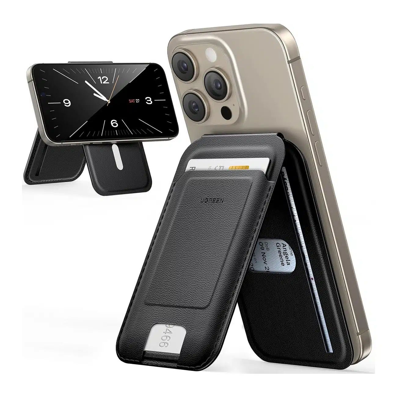 Ugreen Μαγνητικό Πορτοφόλι 45165 με μαγνητικό MagSafe και βάση - μαύρο