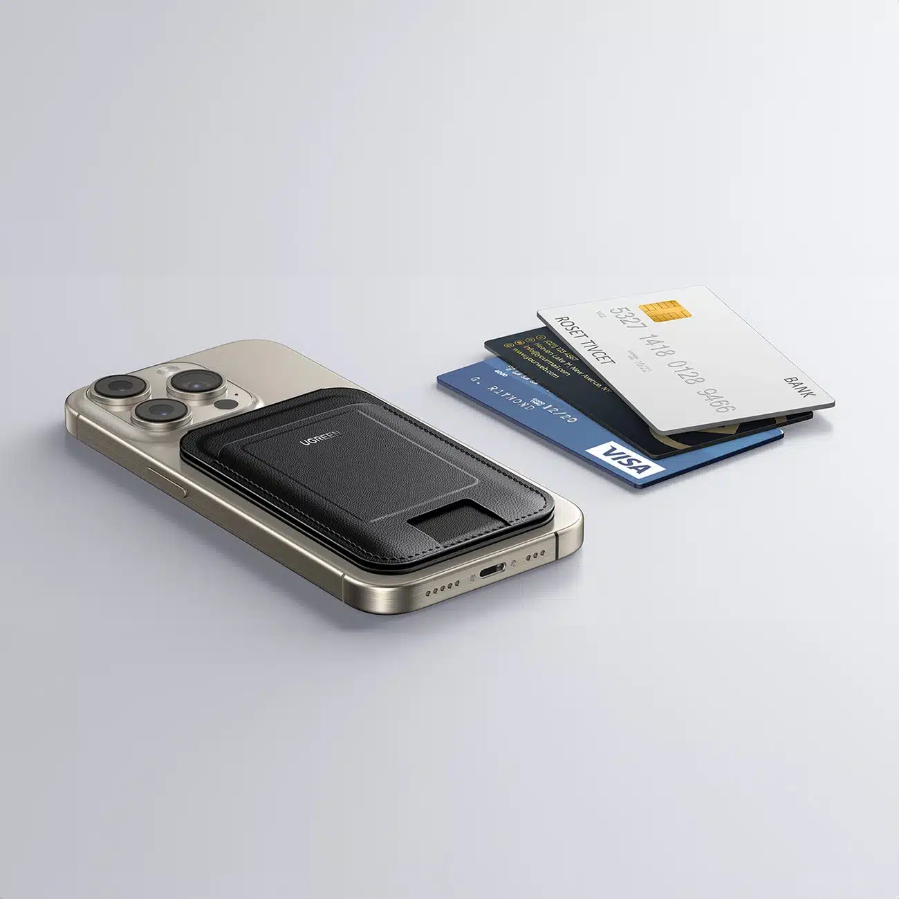 Ugreen Μαγνητικό Πορτοφόλι 45165 με μαγνητικό MagSafe και βάση - μαύρο - Image 9