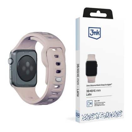 3MK Σιλικόνης Λουράκι Ρολογιού ροζ-μπεζ/ latte για Apple Watch 38/40/41mm