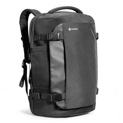 Tomtoc - Τσάντα Πλάτης για Ταξίδια με Laptop (T66M1D1) - Ανθεκτικό Ανακυκλωμένο Ύφασμα, 17″, 40l - Μαύρο