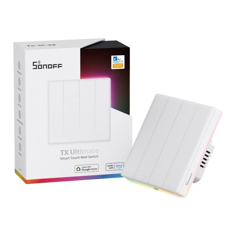 Έξυπνος Διακόπτης Τοίχου με Αφή Wi-Fi Sonoff TX T5 4C (4-κανάλια) - Image 4
