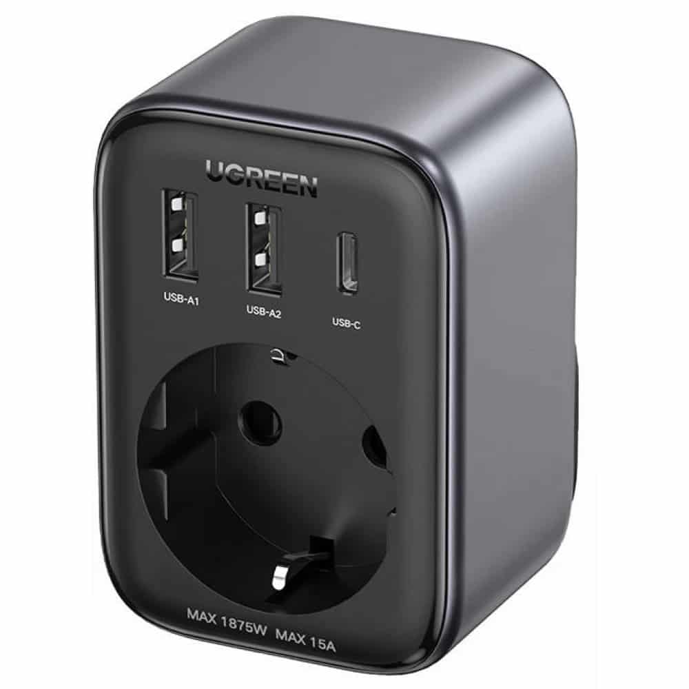 Ugreen - Φορτιστής τοίχου (15289) - Ευρωπαϊκή Πρίζα, 2x USB, Type-C σε US, Γρήγορη Φόρτιση, 30W - Μαύρο - Image 3
