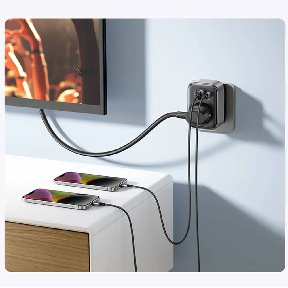 Ugreen - Φορτιστής τοίχου (15289) - Ευρωπαϊκή Πρίζα, 2x USB, Type-C σε US, Γρήγορη Φόρτιση, 30W - Μαύρο - Image 6