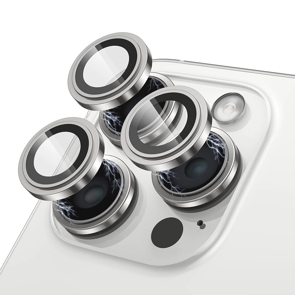 Lito - S+ Προστατευτικό Γυαλί Κάμερας - iPhone 15 Pro / 15 Pro Max - Λευκό Τιτάνιο - Image 2