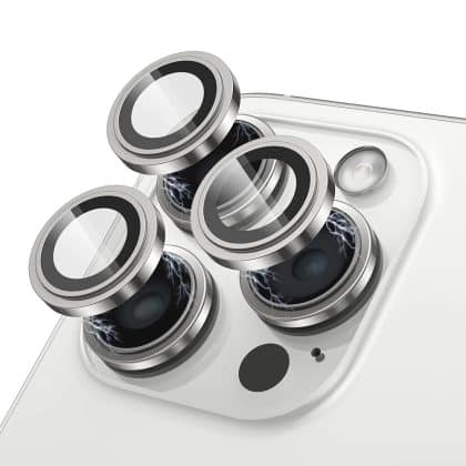 Lito - S+ Προστατευτικό Γυαλί Κάμερας - iPhone 15 Pro / 15 Pro Max - Λευκό Τιτάνιο