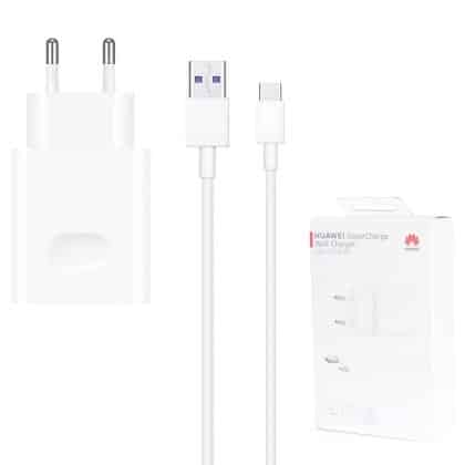 Huawei - Πρωτότυπος Φορτιστής Τοίχου CP404 (HW-100225E00) - USB, Γρήγορη Φόρτιση, 22.5W, Καλώδιο Type-C, 2.25A, 1m - Λευκό (Συσκευασία Blister)