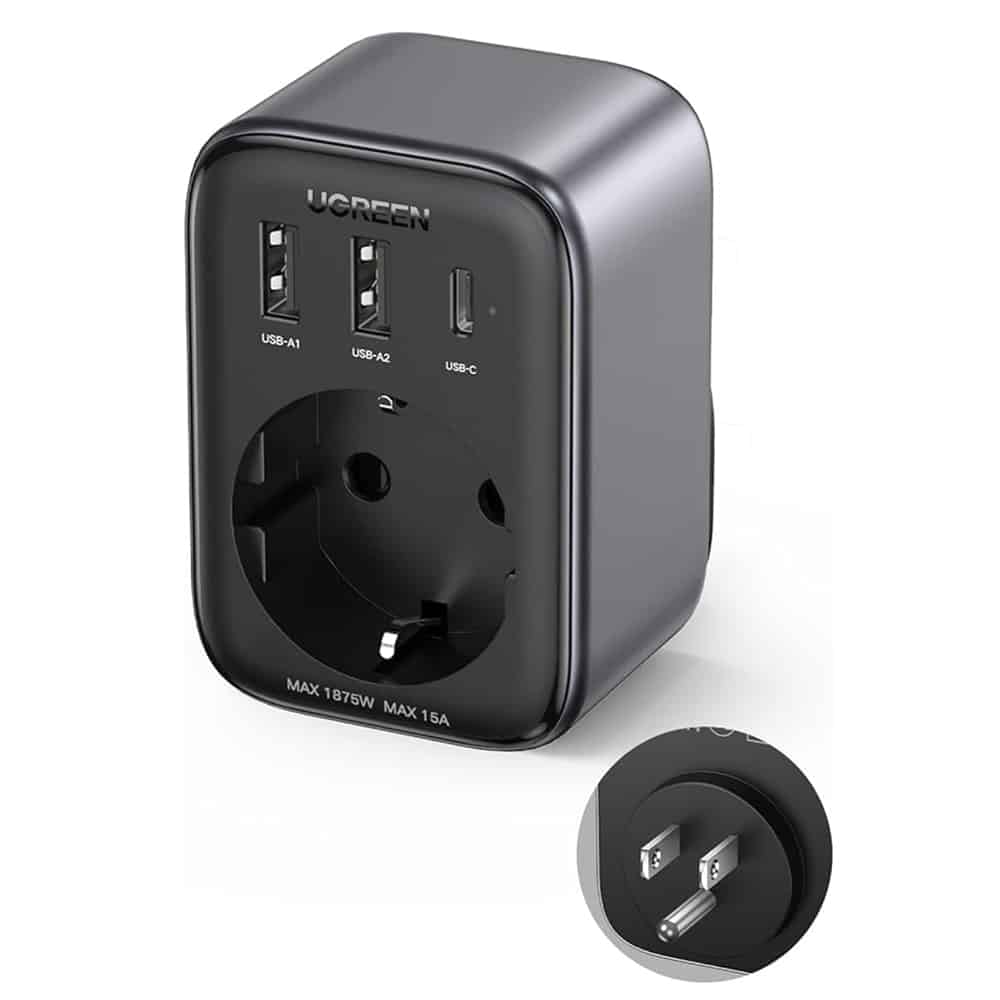 Ugreen - Φορτιστής τοίχου (15289) - Ευρωπαϊκή Πρίζα, 2x USB, Type-C σε US, Γρήγορη Φόρτιση, 30W - Μαύρο - Image 2