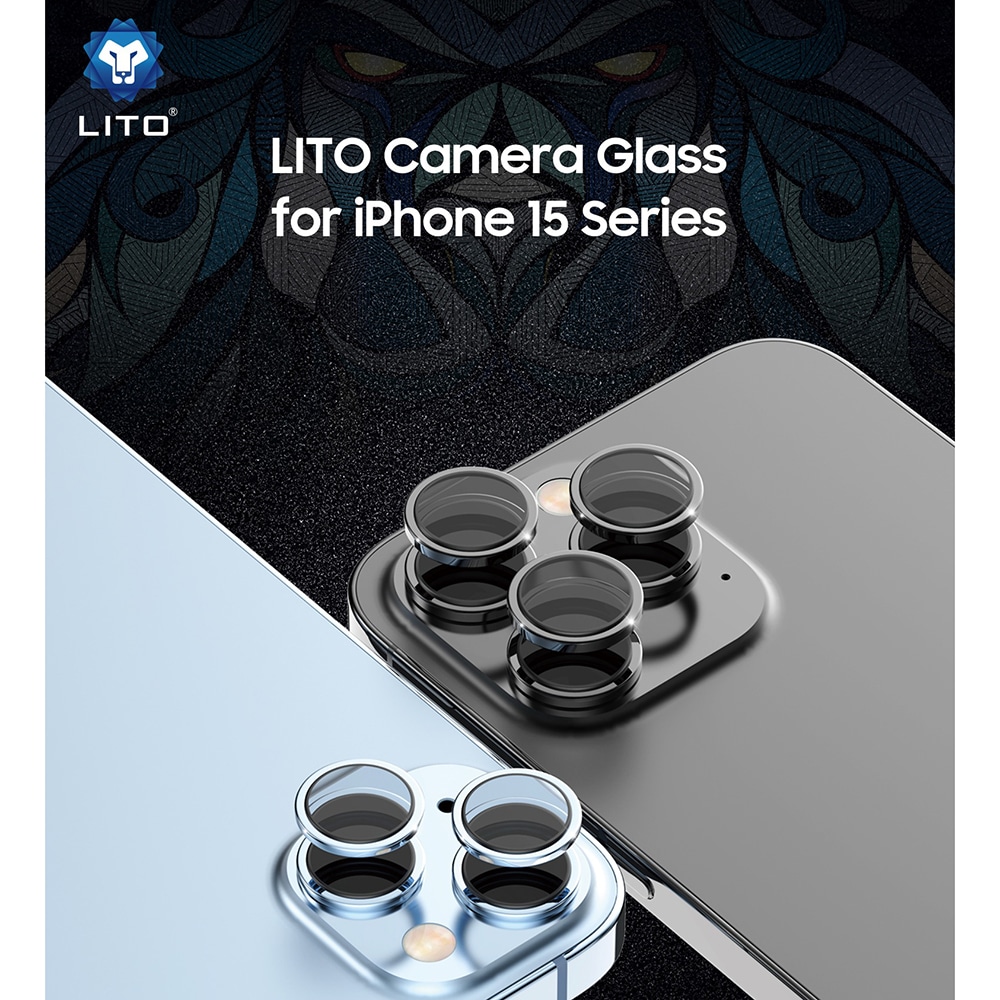 Lito - S+ Προστατευτικό Γυαλί Κάμερας - iPhone 15 Pro / 15 Pro Max - Λευκό Τιτάνιο - Image 8