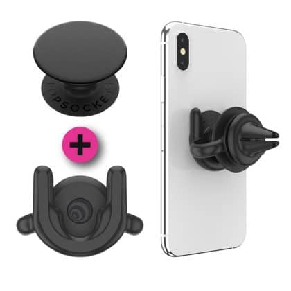 PopSockets - PopGrip + PopMount G2 Αεραγωγός Αυτοκινήτου - Μαύρο