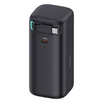 Usams - Power Bank 18000 mAh XMF Series (US-CD216) - GaN Γρήγορη Φόρτιση USB-C PD45W με Αναδιπλούμενο Καλώδιο Type-C, 80cm - Μαύρο