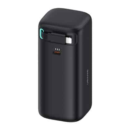 Usams - Power Bank 18000 mAh  XMF Series (US-CD217) - Gaν Γρήγορη Φόρτιση USB-C PD45W με Αναδιπλούμενο Καλώδιο Lightning, 80cm - Μαύρο