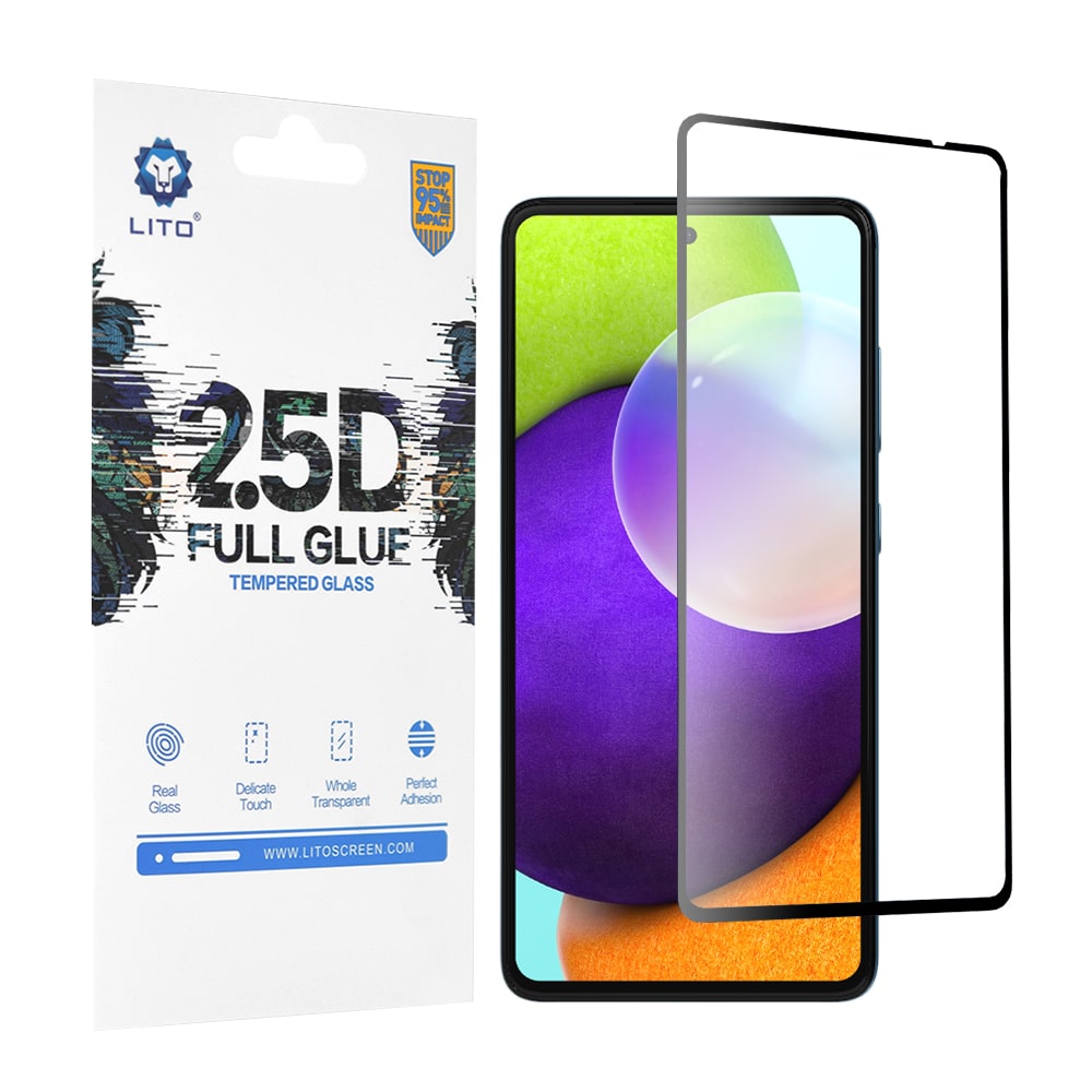 Lito - 2.5D FullGlue Γυαλί - Samsung Galaxy A52 4G / A52 5G / A52s 5G - Μαύρο - Image 6