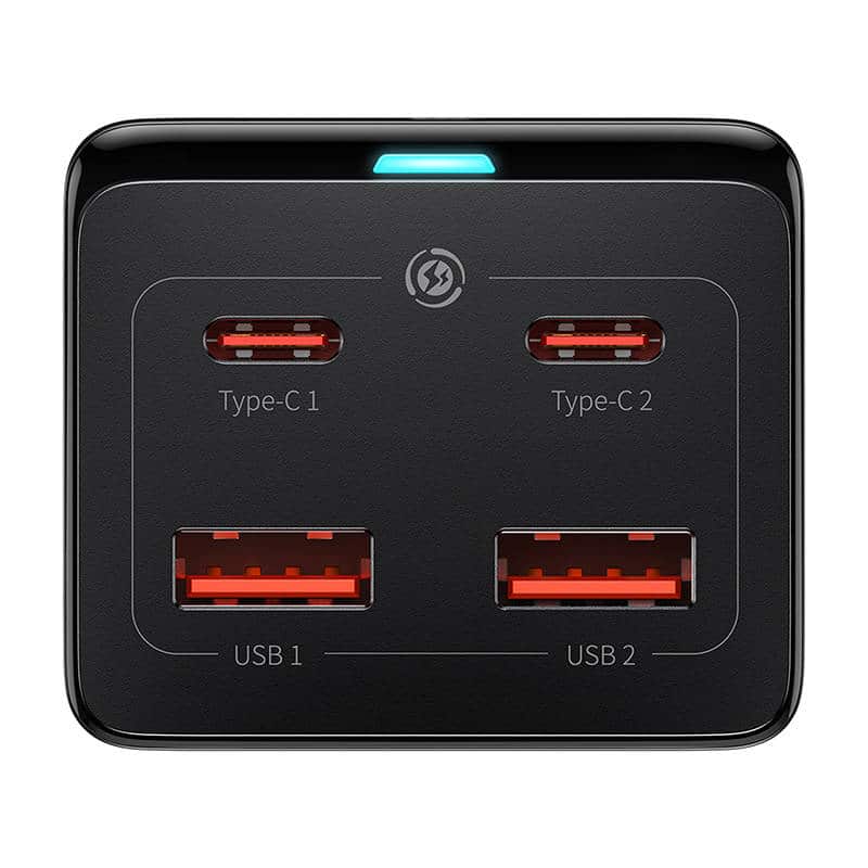 Baseus - Φορτιστής Τοίχου/Πολύπριζο (PSZM000401) - GaN3 Pro, 2xUSB, 2xUSB-C, AC, 100W - Μαύρο - Image 4