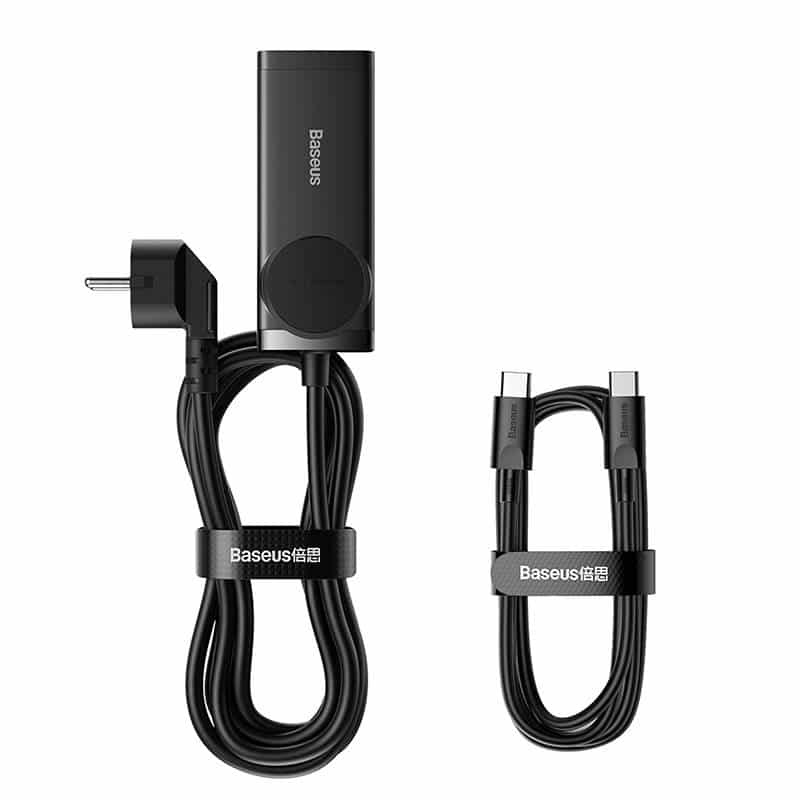 Baseus - Φορτιστής Τοίχου/Πολύπριζο (PSZM000401) - GaN3 Pro, 2xUSB, 2xUSB-C, AC, 100W - Μαύρο - Image 9