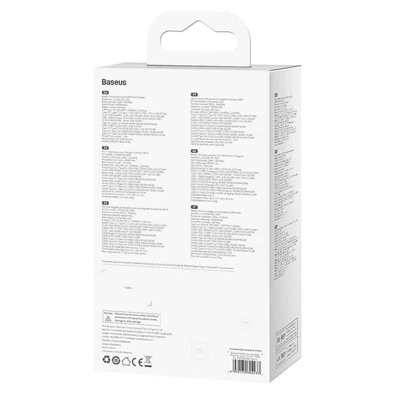 Baseus - Φορτιστής Τοίχου/Πολύπριζο (PSZM000401) - GaN3 Pro, 2xUSB, 2xUSB-C, AC, 100W - Μαύρο - Image 11