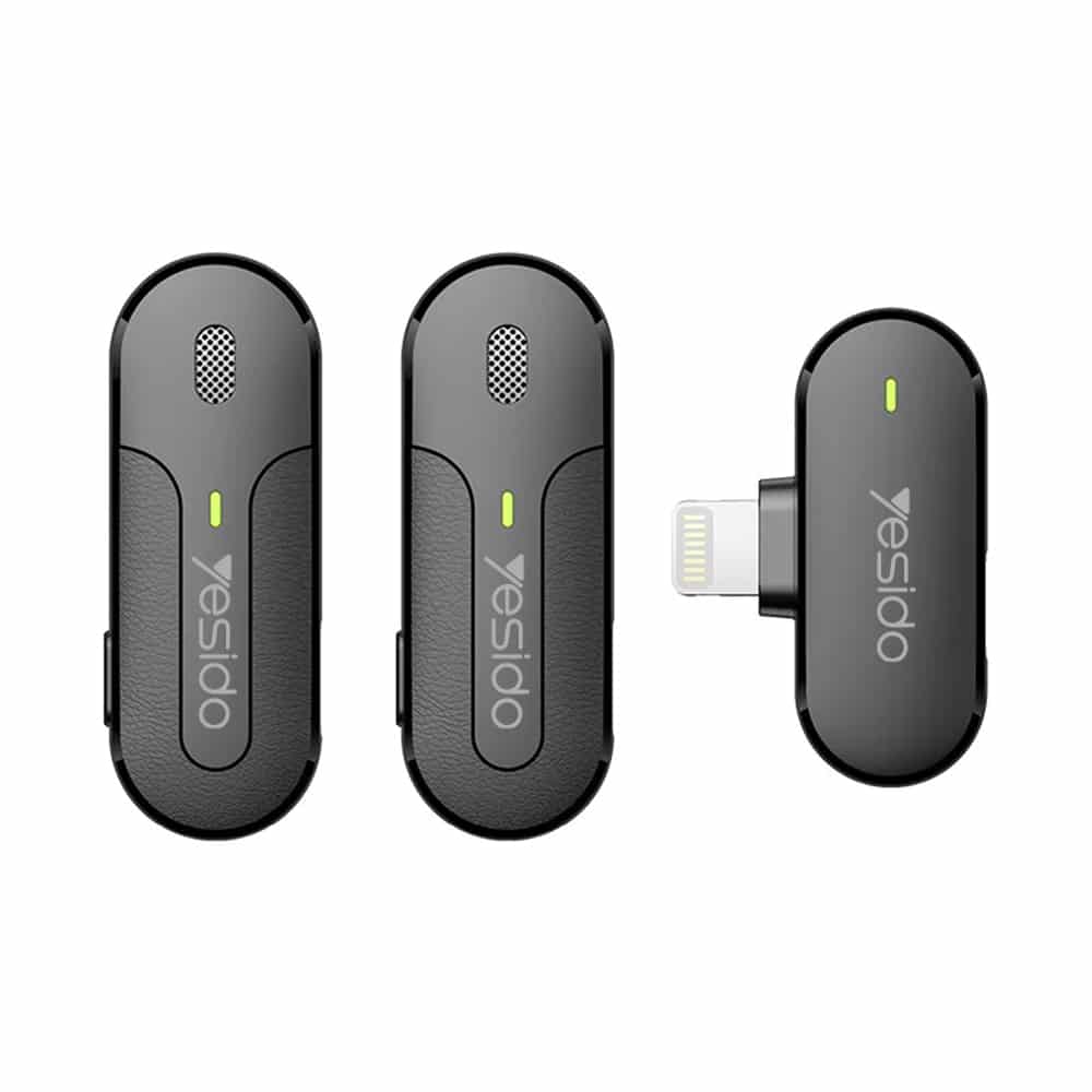Yesido - Μικρόφωνο Lavalier 2in1 (KR16) - Lightning, 70mAh, Ασύρματο, 2.4GHz - Μαύρο - Image 2