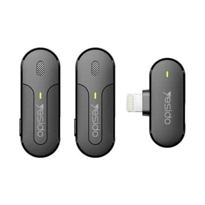 Yesido - Μικρόφωνο Lavalier 2in1 (KR16) - Lightning, 70mAh, Ασύρματο, 2.4GHz - Μαύρο