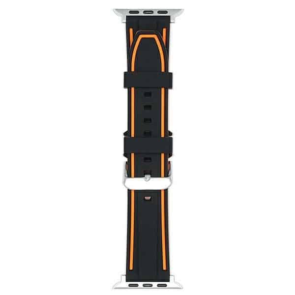 Beline λουράκι Apple Watch Solid Silicone 42/44/45/49mm πορτοκαλί/μαύρο - Image 2