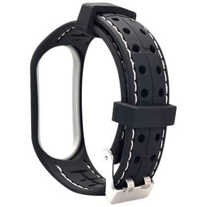 Beline Mi Band 7 Μαύρο/Λευκό Λουράκι