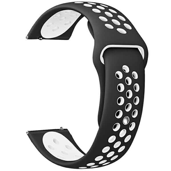 Beline λουράκι ρολογιού 22mm Sport Silicone σε μαύρο-λευκό χρώμα - Image 3