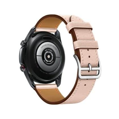 Ροζ δερμάτινο λουράκι smartwatch Beline Hermes 20 mm με πόρπη από ανοξείδωτο ατσάλι