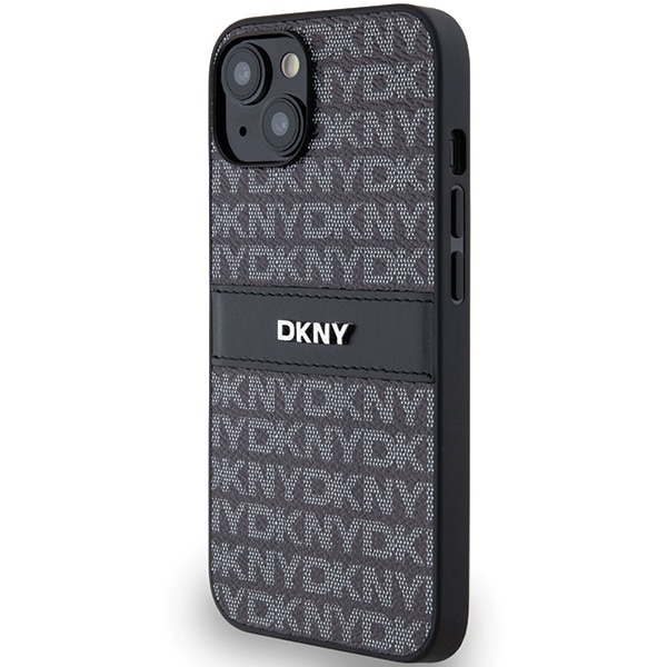 DKNY Leather Mono Stripe & Metal Logo - θήκη για Apple iPhone 14 - Μαύρο - Image 2