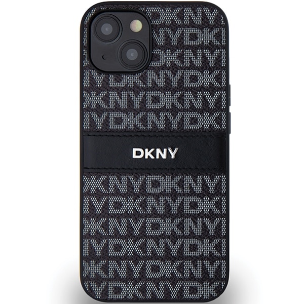 DKNY Leather Mono Stripe & Metal Logo - θήκη για Apple iPhone 15 - Μαύρο - Image 3