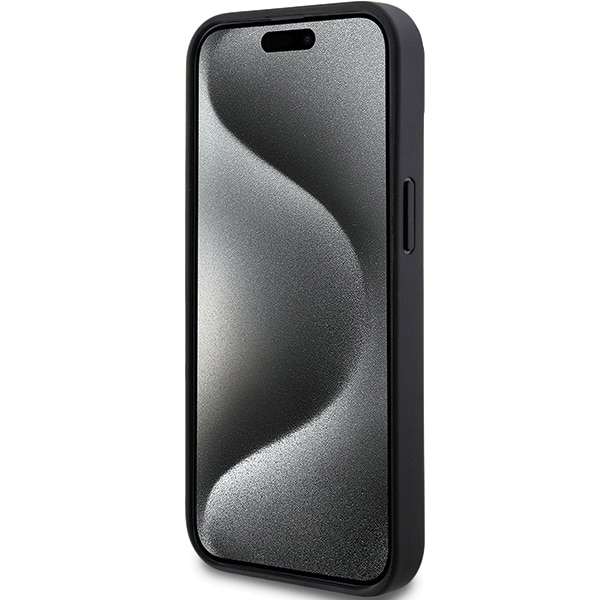 DKNY Leather Mono Stripe & Metal Logo - θήκη για Apple iPhone 15 - Μαύρο - Image 5