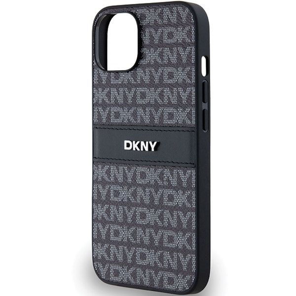 DKNY Leather Mono Stripe & Metal Logo - θήκη για Apple iPhone 15 - Μαύρο - Image 6