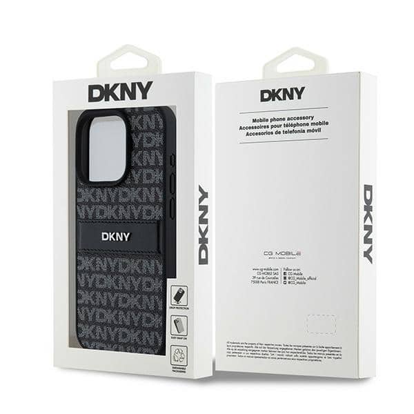 DKNY Leather Mono Stripe & Metal Logo - θήκη για Apple iPhone 15 Pro - Μαύρο - Image 8