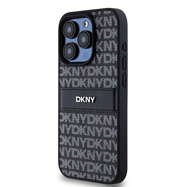 DKNY Leather Mono Stripe & Metal Logo - θήκη για Apple iPhone 15 Pro Max - Μαύρο - Image 2