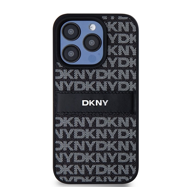 DKNY Leather Mono Stripe & Metal Logo - θήκη για Apple iPhone 15 Pro Max - Μαύρο - Image 3