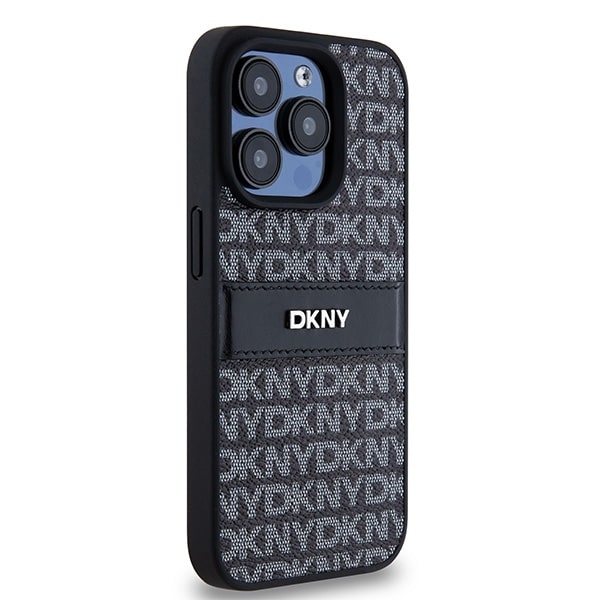 DKNY Leather Mono Stripe & Metal Logo - θήκη για Apple iPhone 15 Pro Max - Μαύρο - Image 4